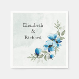 Servilleta De Papel Serviettes "Fleurs bleues"