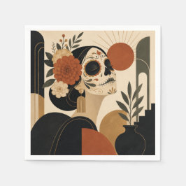 Servilleta De Papel Servilletas Art Deco Día de los Muertos y Hallowee