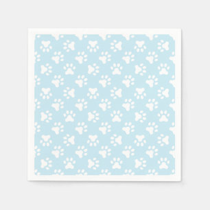 Servilleta De Papel Servilletas azules con huellas de pata para fiesta