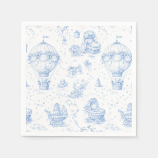 Servilleta De Papel Servilletas azules de Toile de Jouy para baby show