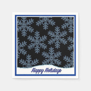 Servilleta De Papel Servilletas azules del navidad de los copos de