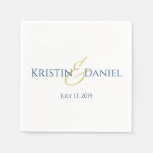 Servilletas azules y doradas