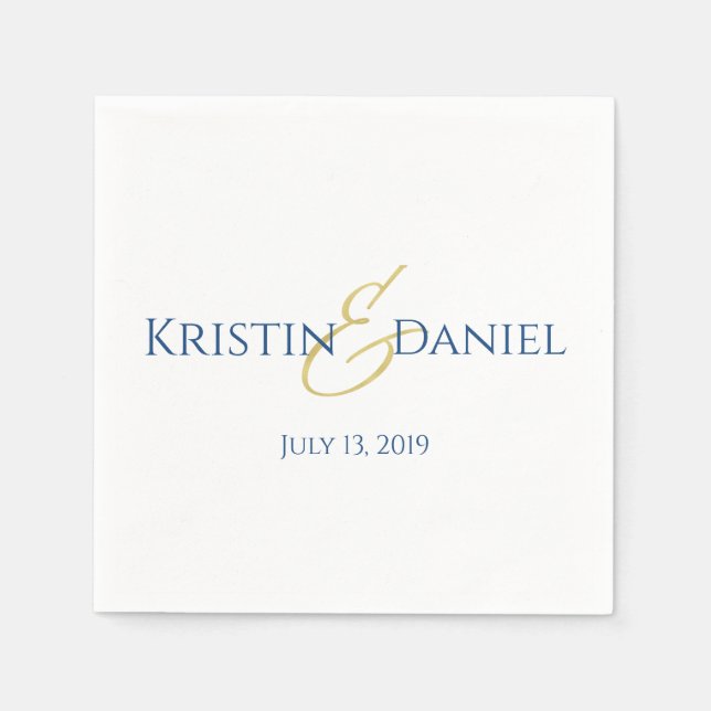 Servilleta De Papel Servilletas azules y doradas (Anverso)