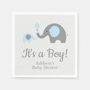 Servilleta De Papel Servilletas azules y grises de Baby Shower del
