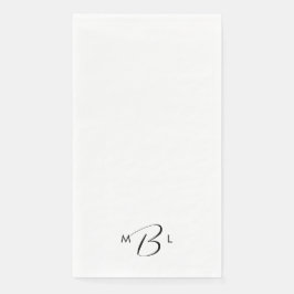 Servilleta De Papel Servilletas blancas de boda con fuente combinada d