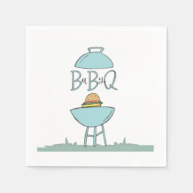 Servilleta De Papel Servilletas Blue Baby BBQ (Anverso)
