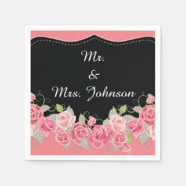 Servilleta De Papel servilletas boda floral rosa