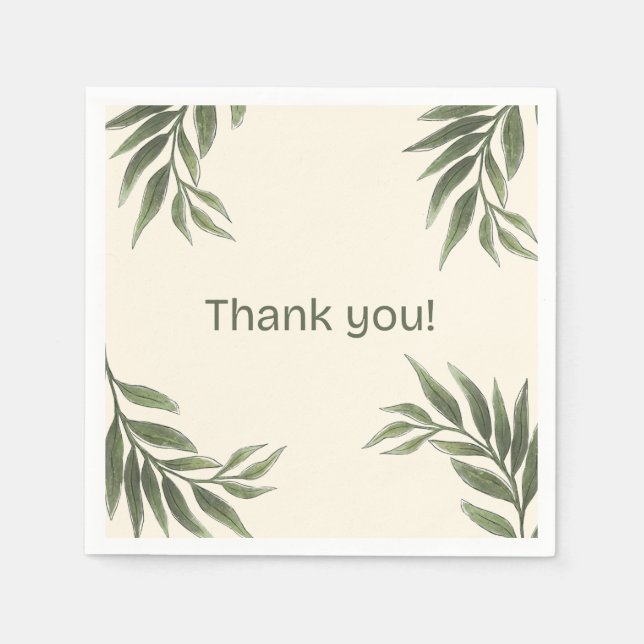 Servilleta De Papel servilletas bodas con tema de oliva (Anverso)