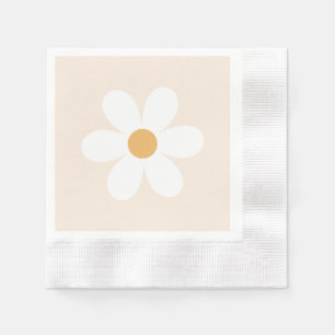 Servilleta De Papel Servilletas boho crema de margarita retro