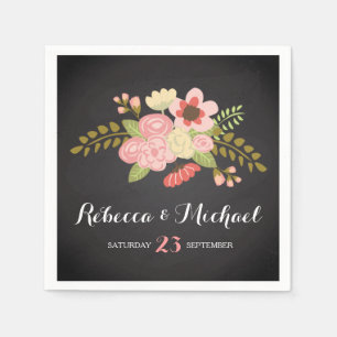 Servilleta De Papel Servilletas botánicas de la pizarra