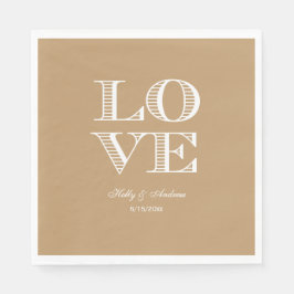 Servilleta De Papel Servilletas Camel Tan, Blanco LOVE