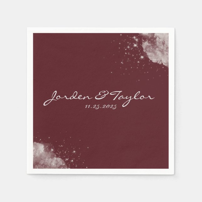 Servilleta De Papel Servilletas Celestes Burgundy Starlight (Anverso)