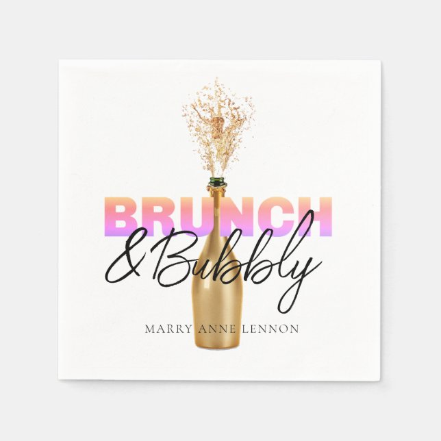 Servilleta De Papel Servilletas Chic Brunch y Bubbly (Anverso)