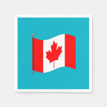 Servilletas con Bandera Canadiense Ondeando