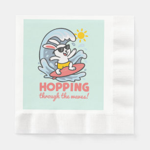 Servilleta De Papel Servilletas con diseño de conejito surfero kawaii