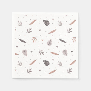 Servilleta De Papel Servilletas con patrón de hojas minimalista