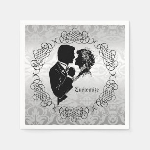 Servilleta De Papel Servilletas con Silueta de Novia y Novio de Color 