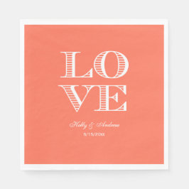 Servilleta De Papel Servilletas Coral, White LOVE