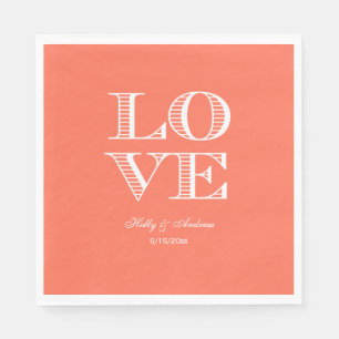 Servilleta De Papel Servilletas Coral, White LOVE