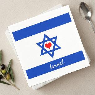Servilleta De Papel Servilletas Corazón de Israel, patrióticas, Bander