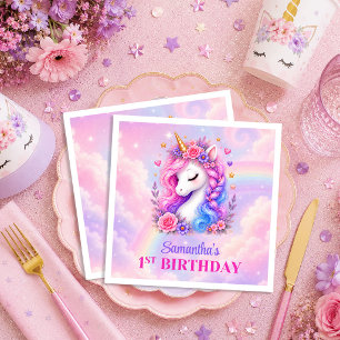 Servilleta De Papel Servilletas Cumpleaños Niña Unicornio Pastel Regal
