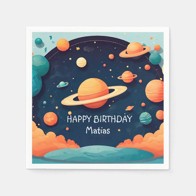 Servilleta De Papel Servilletas cumpleaños personalizadas (Anverso)