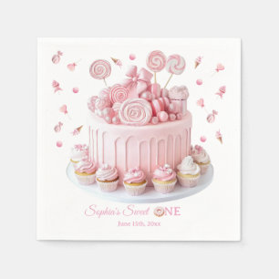 Servilleta De Papel Servilletas Cumpleaños Pink Sweet One