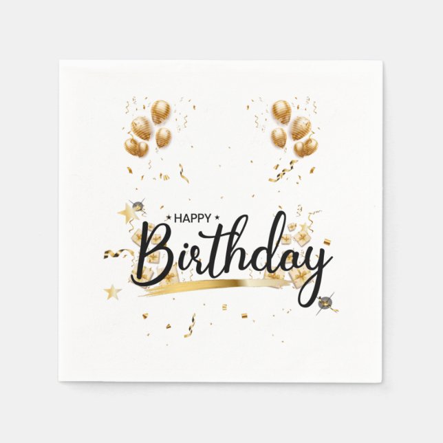 Servilleta De Papel Servilletas de 3 capas Feliz Cumpleaños (Anverso)