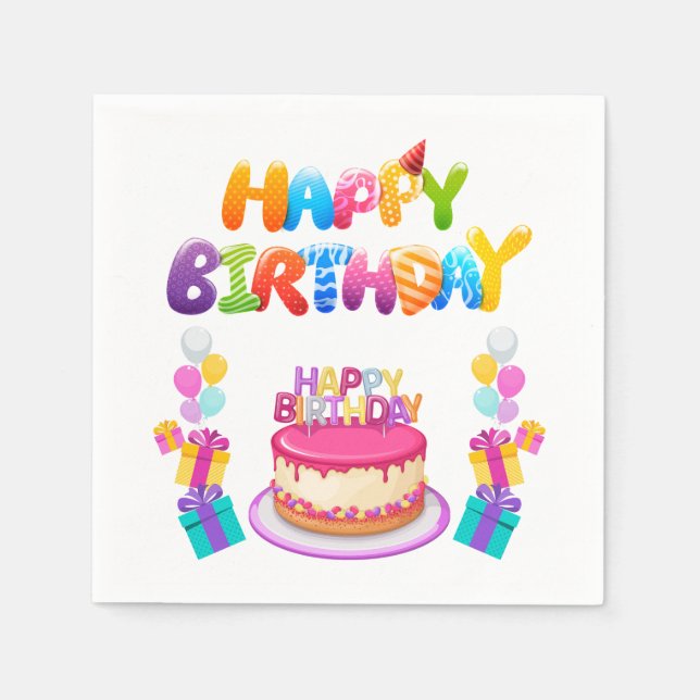 Servilleta De Papel Servilletas de 3 capas para fiesta de cumpleaños c (Anverso)