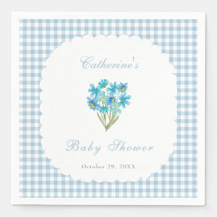 Servilleta De Papel Servilletas de Acuarela para Baby Shower Flores Az
