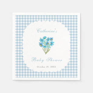 Servilleta De Papel Servilletas de Acuarela para Baby Shower Flores Az