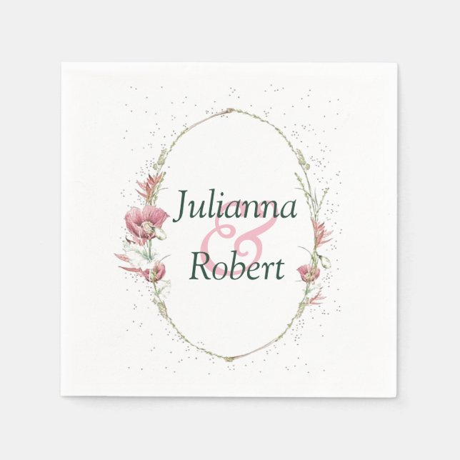 Servilleta De Papel Servilletas de amapolas rosadas (Anverso)