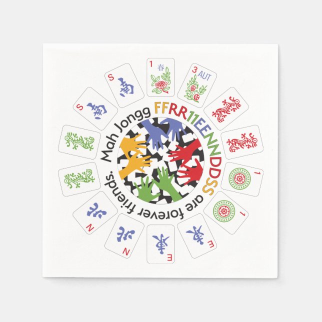 Servilleta De Papel Servilletas de Amigos de Mah Jongg (Anverso)