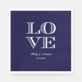 Servilleta De Papel Servilletas de Amor Azul Marino Blanco