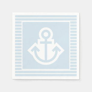 Servilleta De Papel Servilletas de Ancla Azul Claro y Blanco