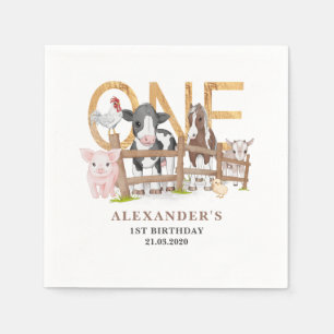 Servilleta De Papel Servilletas de Animales de Granja para Cumpleaños 