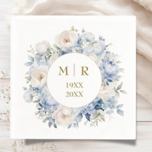 Servilletas de aniversario de bodas 50 años azul p