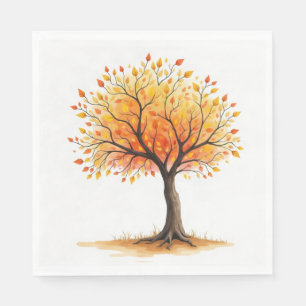 Servilleta De Papel Servilletas de árbol de otoño hermoso