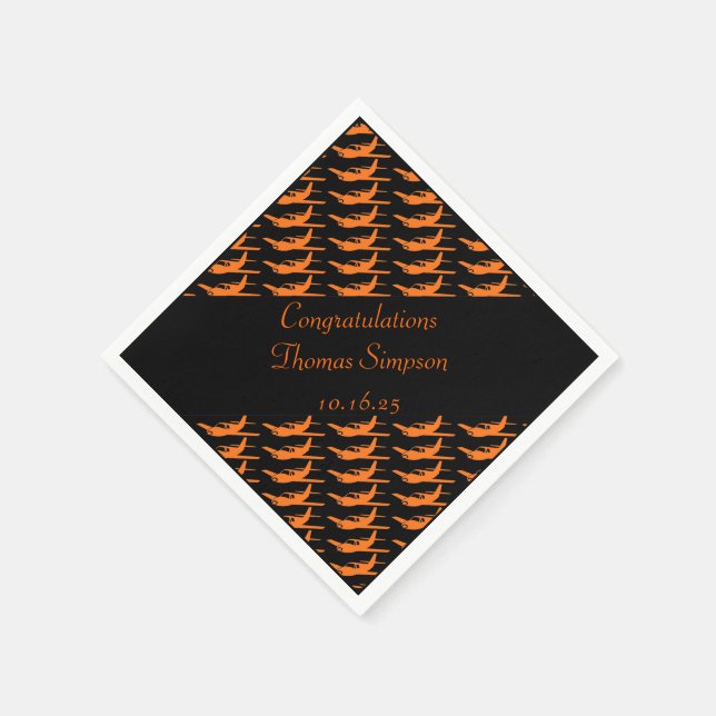 Servilleta De Papel servilletas de avión negro naranja de personalizab (Borde)
