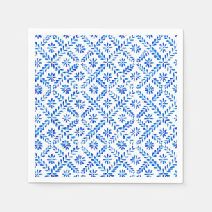 Servilleta De Papel Servilletas de azulejos mediterráneos azules