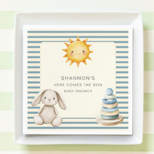Servilleta De Papel Servilletas de Baby Shower "Aquí viene el hijo" co