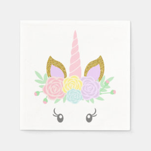 Servilleta De Papel Servilletas de Baby Shower Cara de Unicornio Adora