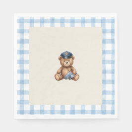 Servilleta De Papel Servilletas de Baby Shower de Oso Teddy de Policía
