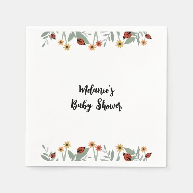 Servilleta De Papel Servilletas de Baby Shower Love Bug (Anverso)