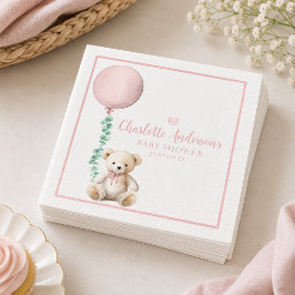 Servilleta De Papel Servilletas de Baby Shower Oso Rosa Bearly Wait