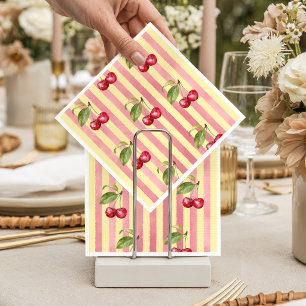 Servilleta De Papel Servilletas de baby shower Retro Cherry Cafe rojo 