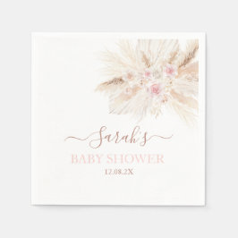 Servilleta De Papel Servilletas de baby shower tropical rosa sonrojado