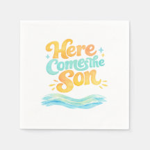 Servilletas de baby shower Watercolor Here Comes t