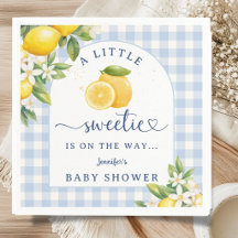 Servilletas de bebé azul niño ducha de limón cítri