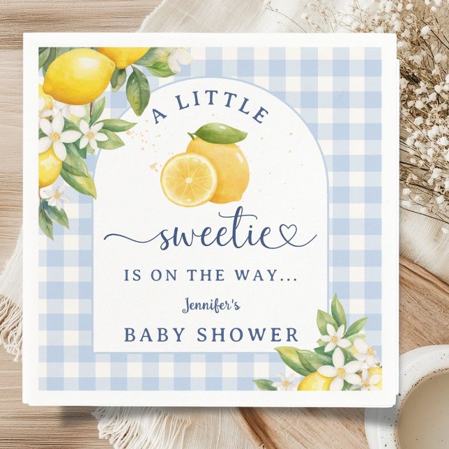 Servilleta De Papel Servilletas de bebé azul niño ducha de limón cítri (Subido por el creador)